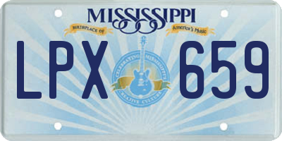 MS license plate LPX659