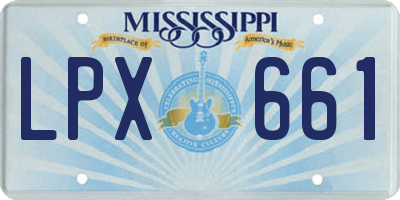 MS license plate LPX661