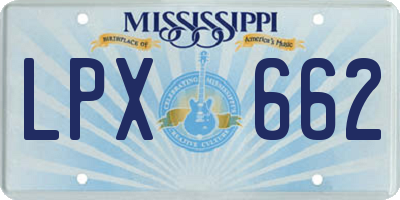MS license plate LPX662