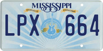 MS license plate LPX664