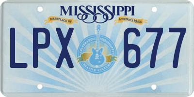 MS license plate LPX677