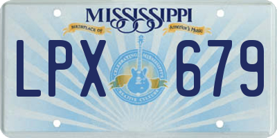 MS license plate LPX679