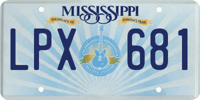 MS license plate LPX681
