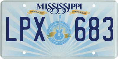 MS license plate LPX683