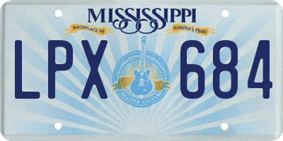 MS license plate LPX684