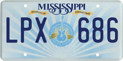 MS license plate LPX686