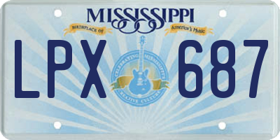 MS license plate LPX687