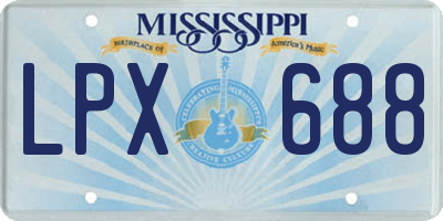 MS license plate LPX688
