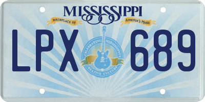 MS license plate LPX689
