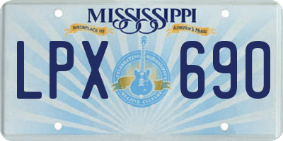 MS license plate LPX690
