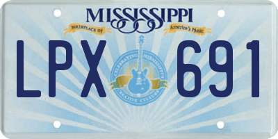 MS license plate LPX691
