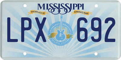 MS license plate LPX692