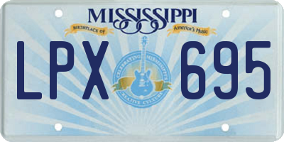MS license plate LPX695