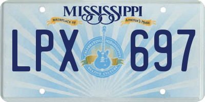 MS license plate LPX697