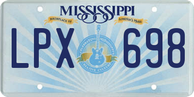 MS license plate LPX698