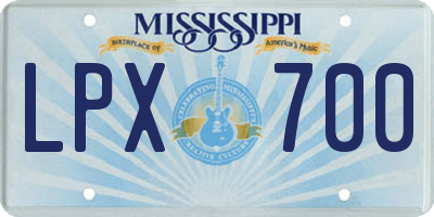 MS license plate LPX700