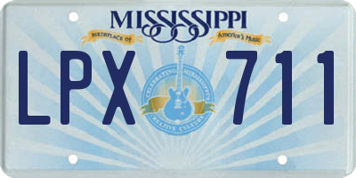 MS license plate LPX711
