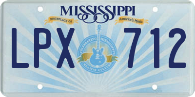 MS license plate LPX712