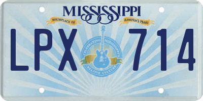 MS license plate LPX714