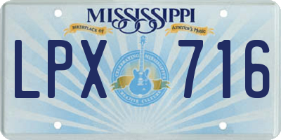 MS license plate LPX716