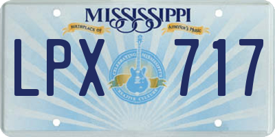 MS license plate LPX717