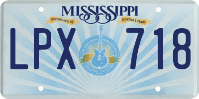 MS license plate LPX718
