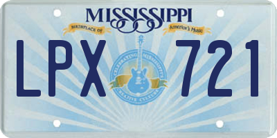 MS license plate LPX721