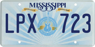 MS license plate LPX723