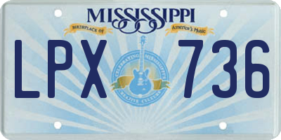 MS license plate LPX736