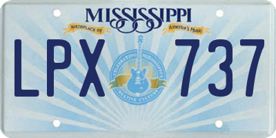 MS license plate LPX737