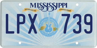 MS license plate LPX739