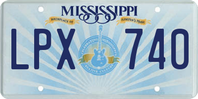 MS license plate LPX740