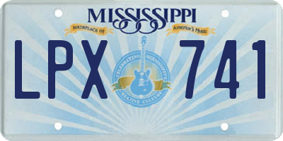 MS license plate LPX741