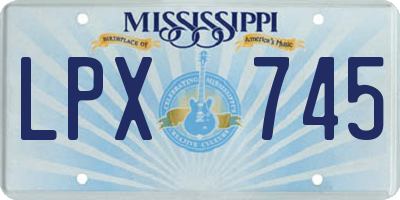 MS license plate LPX745