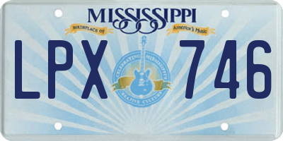 MS license plate LPX746