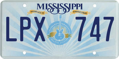 MS license plate LPX747
