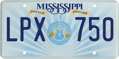 MS license plate LPX750
