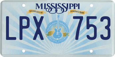 MS license plate LPX753