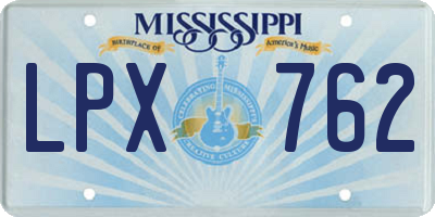MS license plate LPX762