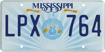 MS license plate LPX764
