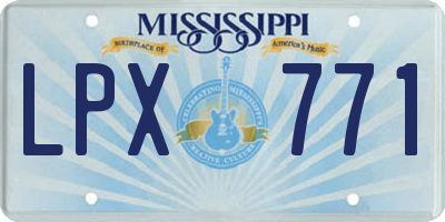 MS license plate LPX771