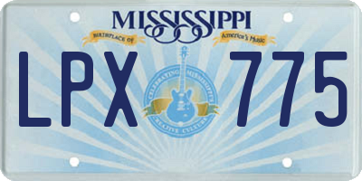 MS license plate LPX775