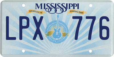 MS license plate LPX776