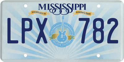 MS license plate LPX782