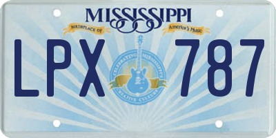 MS license plate LPX787