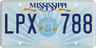 MS license plate LPX788