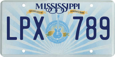 MS license plate LPX789