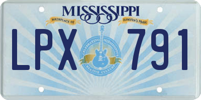 MS license plate LPX791