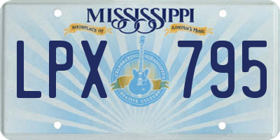 MS license plate LPX795