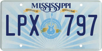 MS license plate LPX797